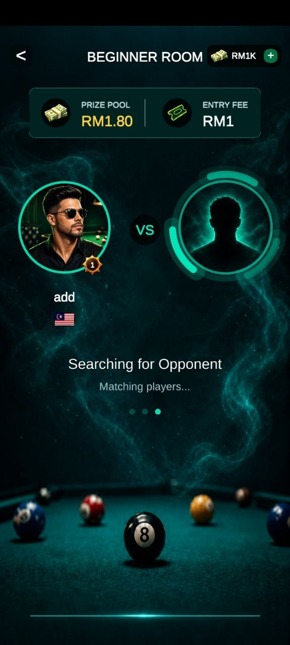 CashPool beginner room searching for an opponent